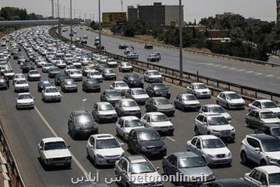 ترافیك سنگین در آزادراه كرج-تهران و جاده مخصوص كرج-تهران