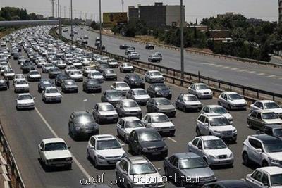 ترافیك سنگین در آزادراه كرج-تهران